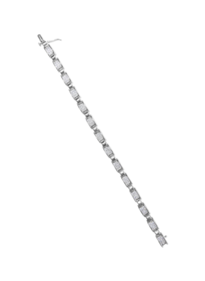 14K White Gold 2.00 Cttw Princess Diamond Invisible Set Link Bracelet (H-I Color, SI2-I1 Clarity) - 7" - Image 4