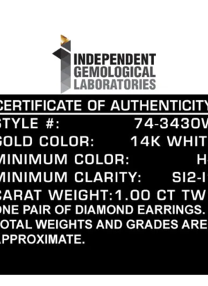 14K White Gold 1.00 Cttw Round Brilliant-Cut Near Colorless Diamond Classic 4-Prong Stud Earrings (H-I Color, I1-I2 Clarity) - Image 4