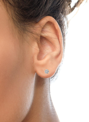 14K Yellow Gold 2.0 Cttw Diamond Floral Cluster Stud Earring with Screw Back (H-I Color, SI1-SI2 Clarity) - Image 4