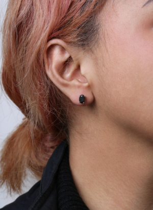 14K White Gold 3.00 Cttw Oval Cut Black Diamond Solitaire Stud Earrings (Black Color, I2-I3 Clarity) - Image 4