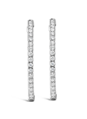 14K White Gold 1 3/4 Cttw Lab Grown Diamond Inside Out Hoop Earrings (G-H Color, VS2-SI1 Clarity) - Image 3