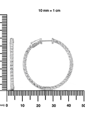 14K White Gold 1 3/4 Cttw Lab Grown Diamond Inside Out Hoop Earrings (G-H Color, VS2-SI1 Clarity) - Image 5