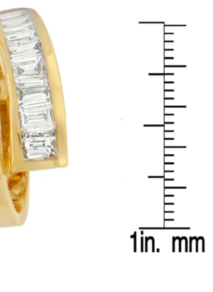 14K Yellow Gold 1 5/8 cttw Princess and Baguette Cut Diamond Fashion Pendant Necklace (G-H, VS2-SI1) - Image 4