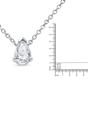 AGS Certified 14K White Gold 1/2 Cttw Diamond Pear 18" Pendant Necklace (H-I Color, VS2-SI1 Clarity) - Image 7