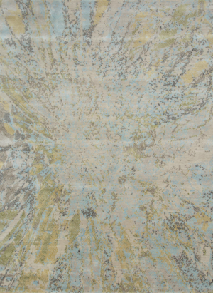 8' X 10' Blue Abstract Hand Knotted Area Rug - Image 4