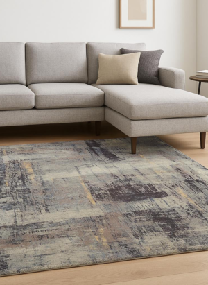 8' X 10' Purple Abstract Hand Knotted Area Rug - Image 1