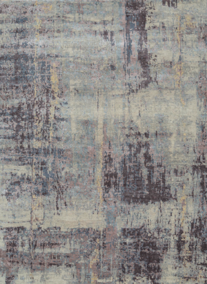 8' X 10' Purple Abstract Hand Knotted Area Rug - Image 2