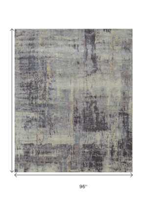 8' X 10' Purple Abstract Hand Knotted Area Rug - Image 3