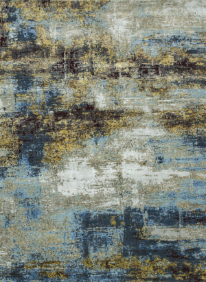 8' X 10' Blue Abstract Hand Knotted Area Rug - Image 5