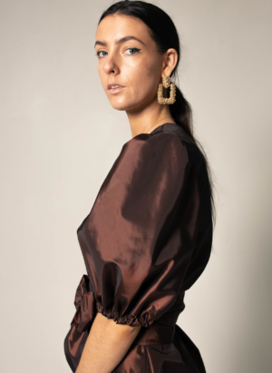 Power Bordeaux Red Wrap Dress - Image 5