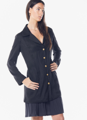 The Grace Long Blazer Dress in Black - Image 3
