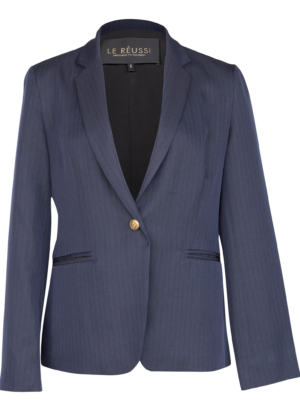 Navy Peak-Lapels Single-Breasted Blazer - Image 6